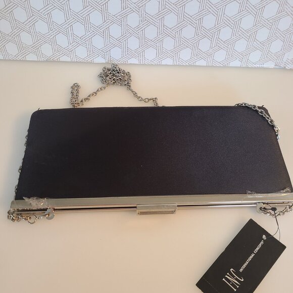Inc International Concepts Kelsie Clutch Black Silver - Picture 6 of 7